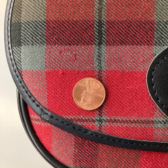 LL Bean vintage Red Tartan Plaid Scotland Wool Crossbody Purse Bag - Picture 7 of 11